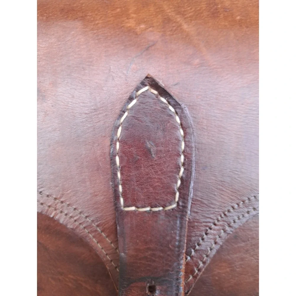 Handcrafted Genuine Leather Briefcase Large Dark Brown Satchel Bag Vintage